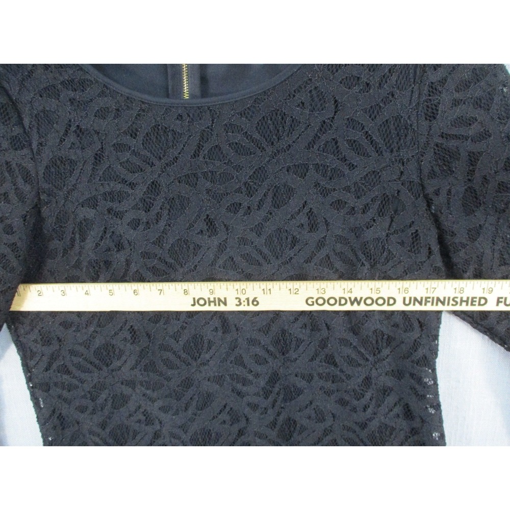 Calvin Klein Womens Black Lace Bell Sleeve Top Blouse M7DHP852 Size Medium - Picture 5 of 10